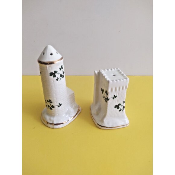 Carrigaline Cork, Ireland Bone China Salt and Pepper Pots. Castle & Lighthouse - Picture 2 of 10